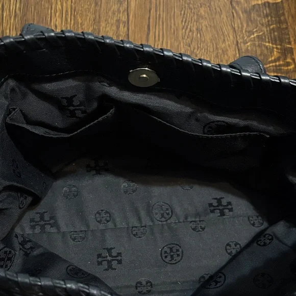 Tory Burch Black Tote with Braided Trim - Picture 4 of 7